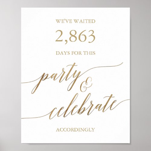 Elegant Gold Calligraphy Party  Celebrate Poster