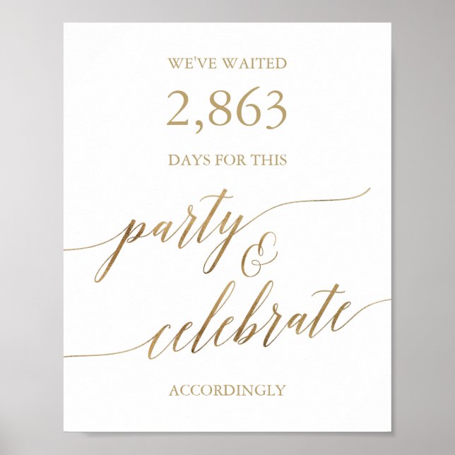 Elegant Gold Calligraphy Party & Celebrate Poster (Front)