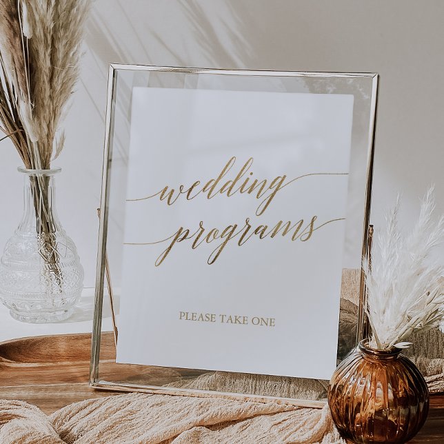 Elegant Gold Calligraphy Programs Sign (Creator Uploaded)