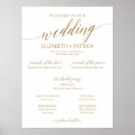 Elegant Gold Calligraphy Small Wedding Program Poster<br><div class="desc">This elegant gold calligraphy small wedding program poster is perfect for a simple wedding. The neutral design features a minimalist poster decorated with romantic and whimsical faux gold foil typography. Include the name of the bride and groom, the wedding date and location, names of the parents and the bridal party....</div>