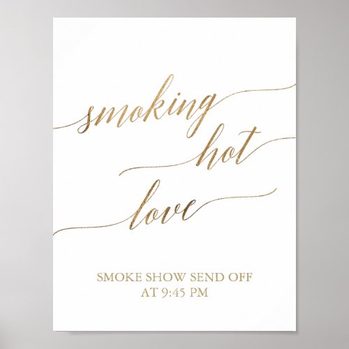 Elegant Gold Calligraphy Smoking Hot Love Sign
