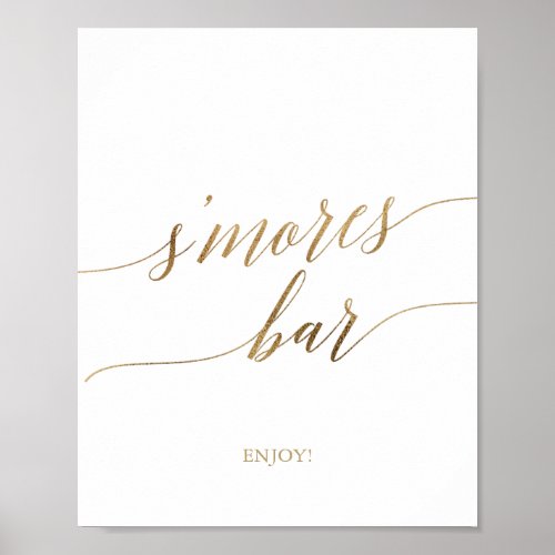 Elegant Gold Calligraphy Smores Bar Sign