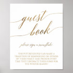 Elegant Gold Calligraphy Snowflake Guest Book Sign<br><div class="desc">This elegant gold calligraphy snowflake guest book sign is perfect for a simple wedding. The neutral design features a minimalist poster decorated with romantic and whimsical faux gold foil typography. Please Note: This design does not feature real gold foil. It is a high quality graphic made to look like gold...</div>