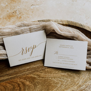 Elegant Gold Calligraphy Song Request RSVP Card