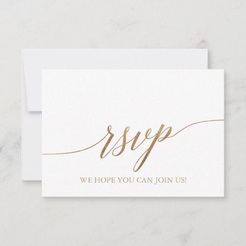 Elegant Gold Calligraphy Song Request RSVP Card