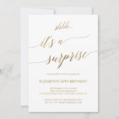 Elegant Gold Calligraphy Surprise Party Invitation (Front)
