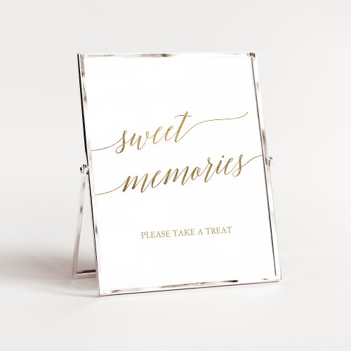 Elegant Gold Calligraphy Sweet Memories Sign