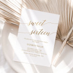 Elegant Gold Calligraphy Sweet Sixteen Invitation<br><div class="desc">This elegant gold calligraphy sweet sixteen invitation is perfect for a simple birthday party. The neutral design features a minimalist card decorated with romantic and whimsical faux gold foil typography. Please Note: This design does not feature real gold foil. It is a high quality graphic made to look like gold...</div>