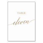 Elegant Gold Calligraphy Table Eleven Table Number