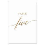 Elegant Gold Calligraphy Table Five Table Number Elegant Gold Calligraphy Table Five Table Number