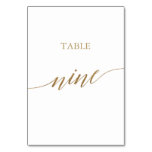 Elegant Gold Calligraphy Table Nine Table Number Elegant Gold Calligraphy Table Nine Table Number