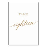 Elegant Gold Calligraphy Table Number Eighteen Elegant Gold Calligraphy Table Number Eighteen