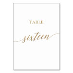 Elegant Gold Calligraphy Table Number Sixteen Elegant Gold Calligraphy Table Number Sixteen
