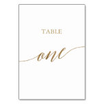 Elegant Gold Calligraphy Table One Table Number
