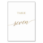 Elegant Gold Calligraphy Table Seven Table Number Elegant Gold Calligraphy Table Seven Table Number