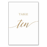 Elegant Gold Calligraphy Table Ten Table Number Elegant Gold Calligraphy Table Ten Table Number