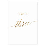 Elegant Gold Calligraphy Table Three Table Number Elegant Gold Calligraphy Table Three Table Number
