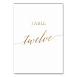 Elegant Gold Calligraphy Table Twelve Table Number
