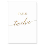 Elegant Gold Calligraphy Table Twelve Table Number Elegant Gold Calligraphy Table Twelve Table Number