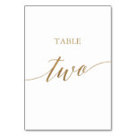 Elegant Gold Calligraphy Table Two Table Number