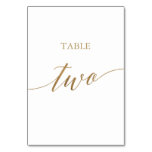 Elegant Gold Calligraphy Table Two Table Number Elegant Gold Calligraphy Table Two Table Number