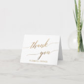 Elegant Gold Calligraphy Thank You Card (Front)
