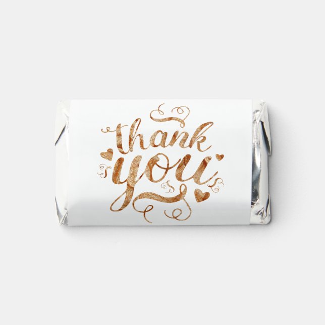 Elegant Gold Calligraphy Thank You  Hershey's Miniatures (Front)