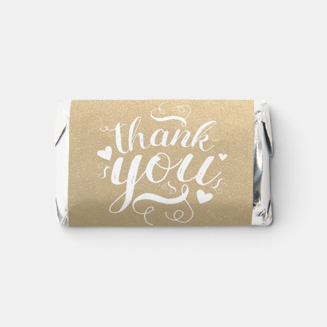 Elegant Gold Calligraphy Thank You Hershey's Miniatures (Front)