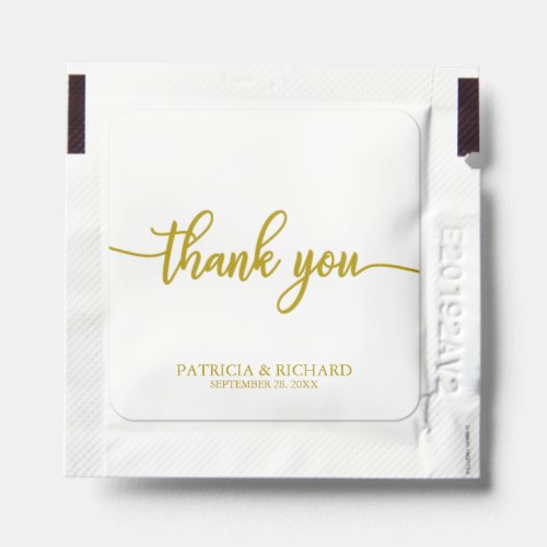 Elegant Gold Calligraphy Thank You Wedding Hand Sanitizer Packet