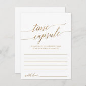 Elegant Gold Calligraphy Time Capsule Cards (Front/Back)