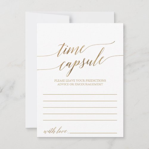 Elegant Gold Calligraphy Time Capsule Cards