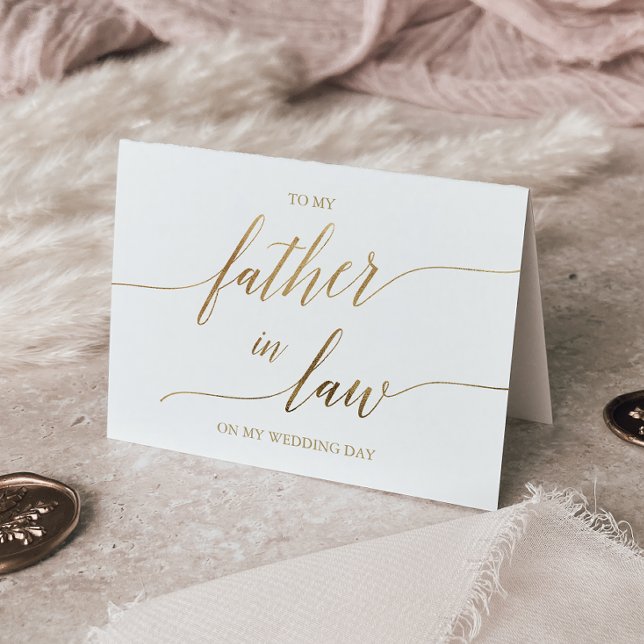 Elegant Gold Calligraphy To My Father In Law Card (Creator Uploaded)