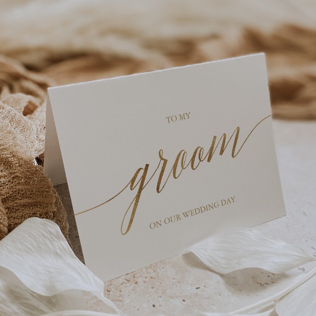 Elegant Gold Calligraphy To My Groom Card (Creator Uploaded)
