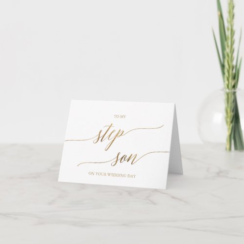 Elegant Gold Calligraphy To My Step_Son Card
