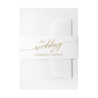 Elegant Gold Calligraphy Wedding Belly Band