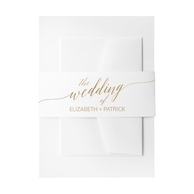 Elegant Gold Calligraphy Wedding Belly Band (Front Example)