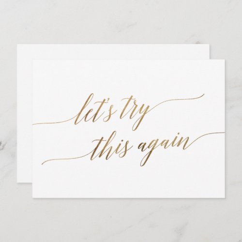 Elegant Gold Calligraphy Wedding Change the Date Invitation