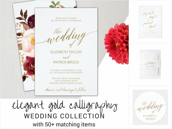 Elegant Gold Calligraphy Wedding Collection