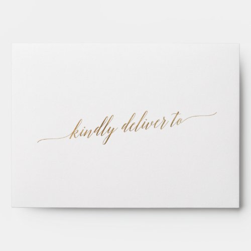 Elegant Gold Calligraphy Wedding Invitation Envelope