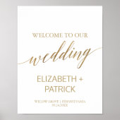 Elegant Gold Calligraphy Wedding Welcome Poster | Zazzle