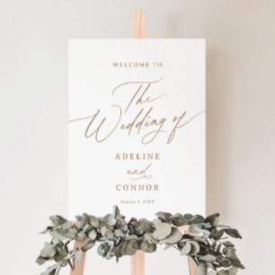 Elegant Gold Calligraphy Wedding Welcome Sign