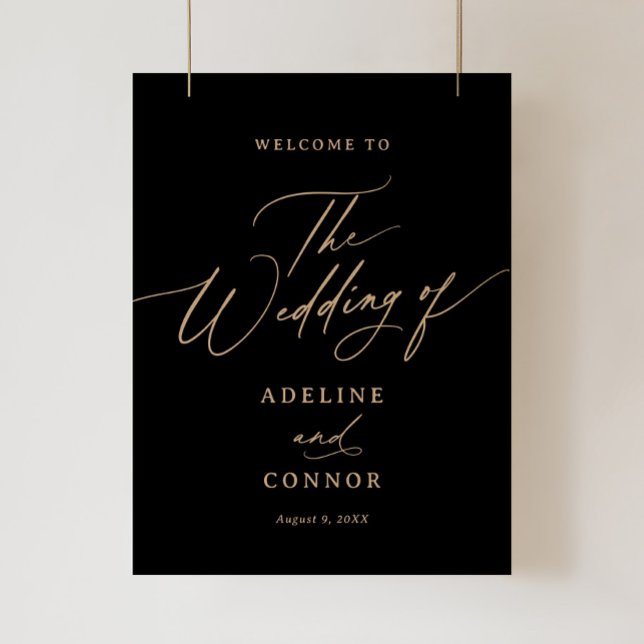 Elegant Gold Calligraphy Wedding Welcome Sign (Creator Uploaded)