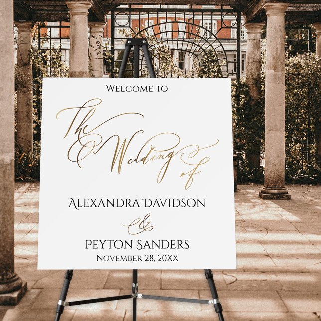 Elegant Gold Calligraphy Wedding Welcome Sign (Creator Uploaded)