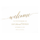Elegant Gold Calligraphy Welcome Wedding Sign