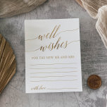 Elegant Gold Calligraphy Well Wishes Cards<br><div class="desc">These elegant gold calligraphy well wishes cards are the perfect activity for a simple wedding reception or bridal shower. The neutral design features a minimalist poster decorated with romantic and whimsical faux gold foil typography. Personalize these cards with the name of the bride and groom. Well Wishes sign is sold...</div>