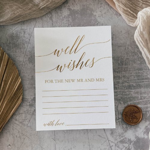 Elegant Gold Calligraphy Well Wishes Cards