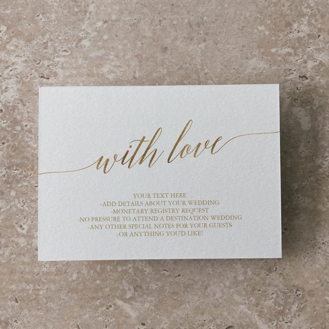 Elegant Gold Calligraphy With Love Details Card (Creator Uploaded)