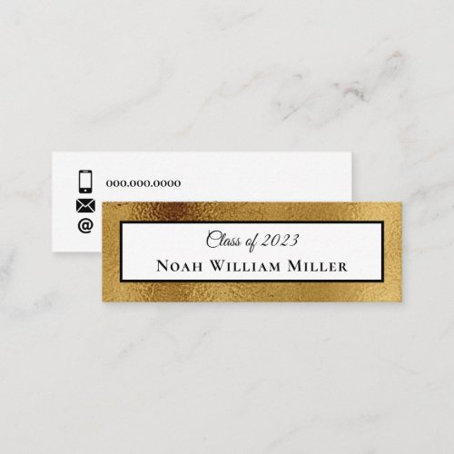 Elegant Gold Card Insert Graduation Monogram Name