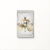 Elegant Gold Carriage White Storybook Personalized Light Switch Cover