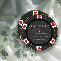 Elegant Gold Casino Vegas Poker Chip Wedding